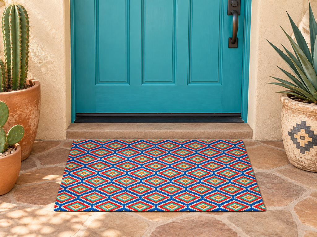 Bright Aztec Welcome Mat