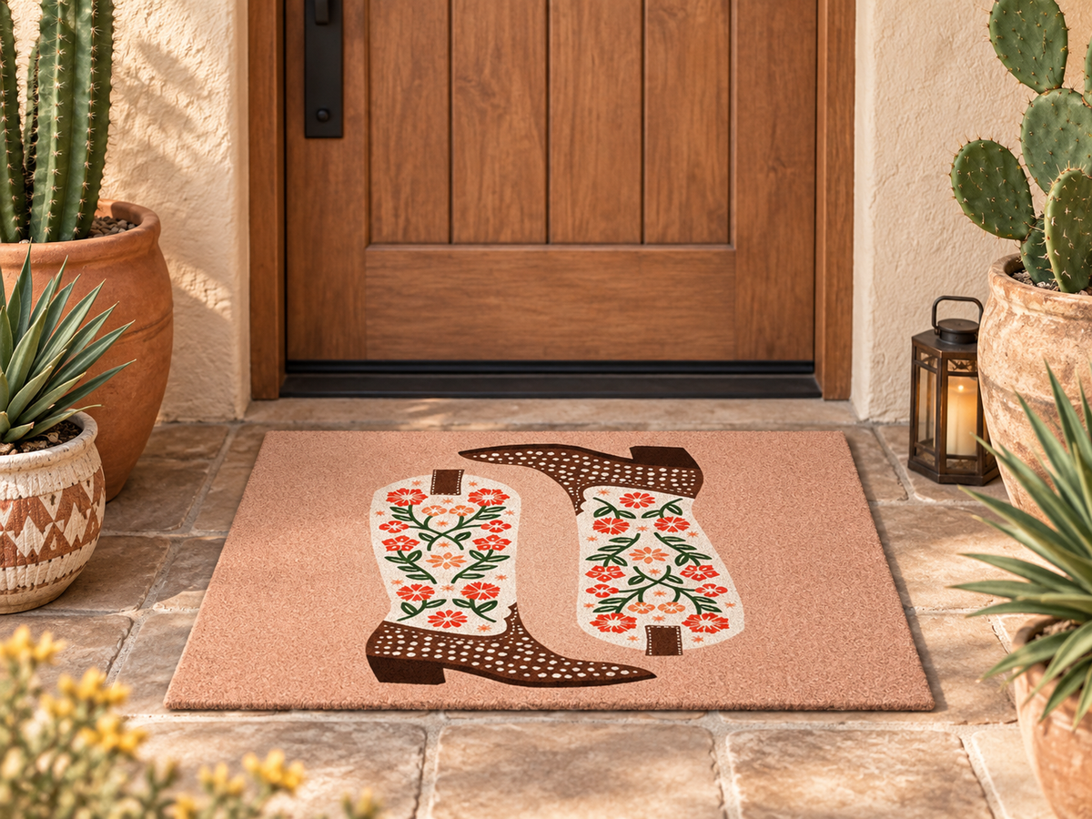 Cowgirl Boots Welcome Mat