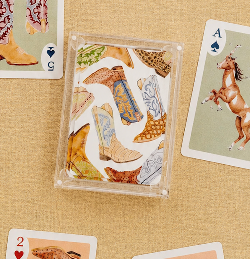 Boot Playing Cards with Acrylic Box