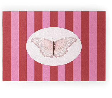 Butterfly Stripe Welcome Mat