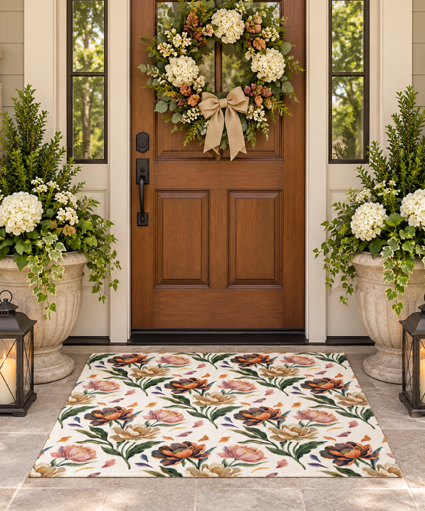 Peony Welcome  Mat