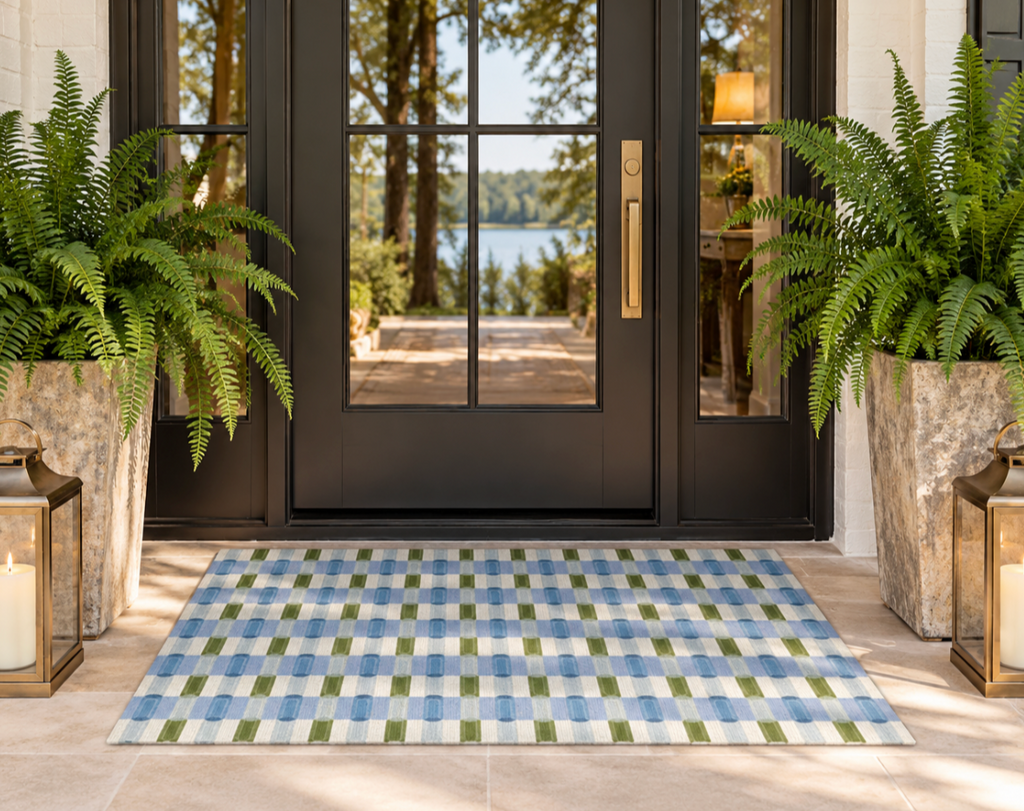 Stripe Block Welcome Mat