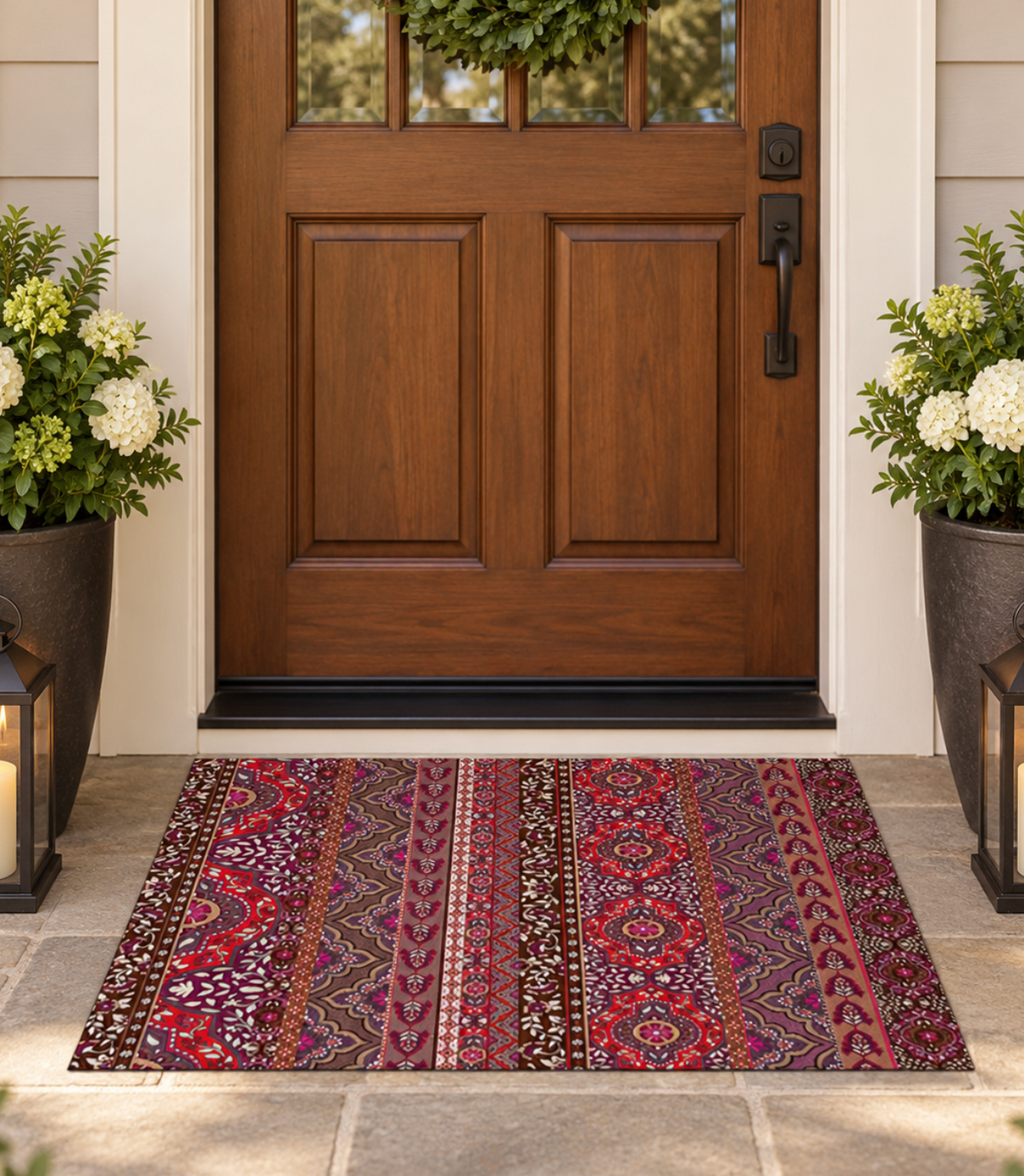 Farah Stripe Red Welcome Mat