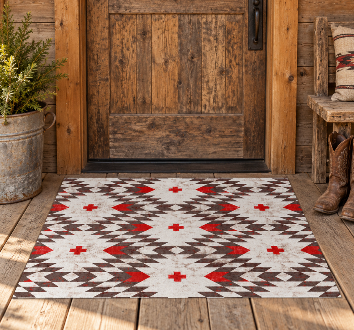 Native Rustic Welcome Mat