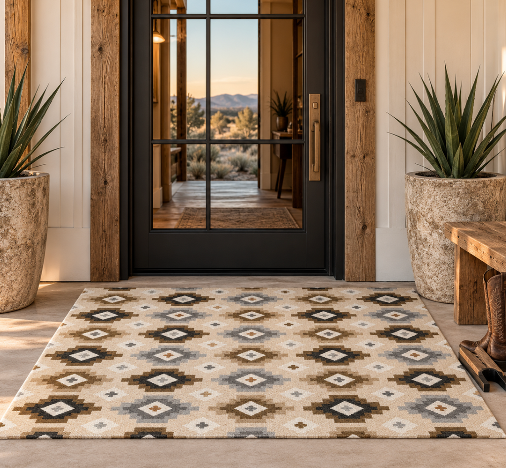 Geometric Aztec Welcome Mat
