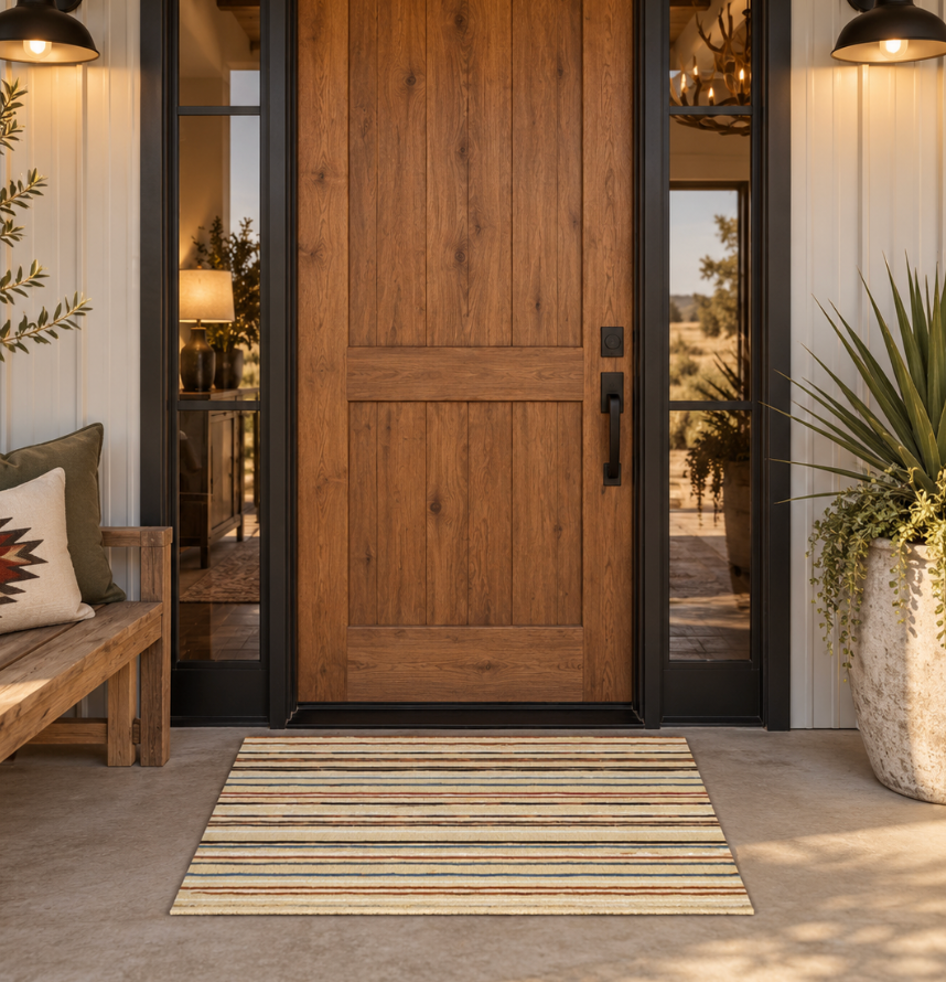 Western Stripes Welcome Mat
