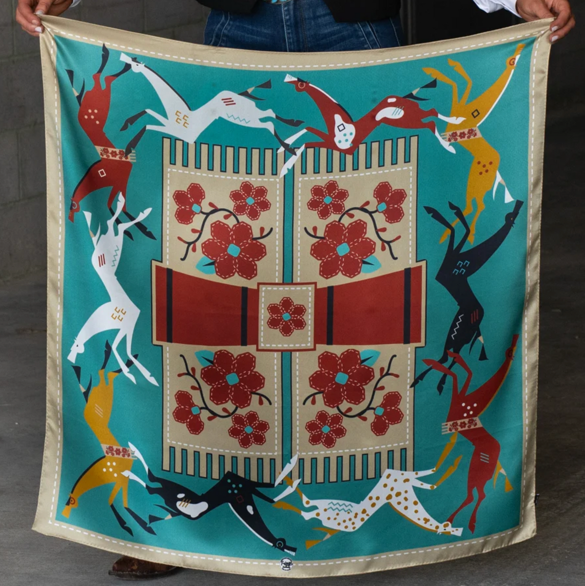 Fringe Journey Silk Scarf 26X26