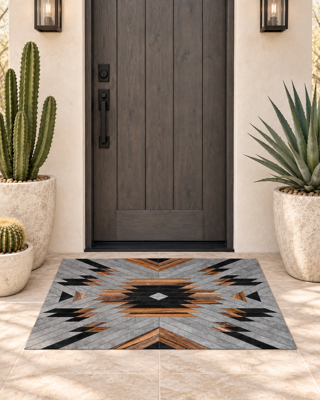 Urban Tribal Gray Welcome Mat