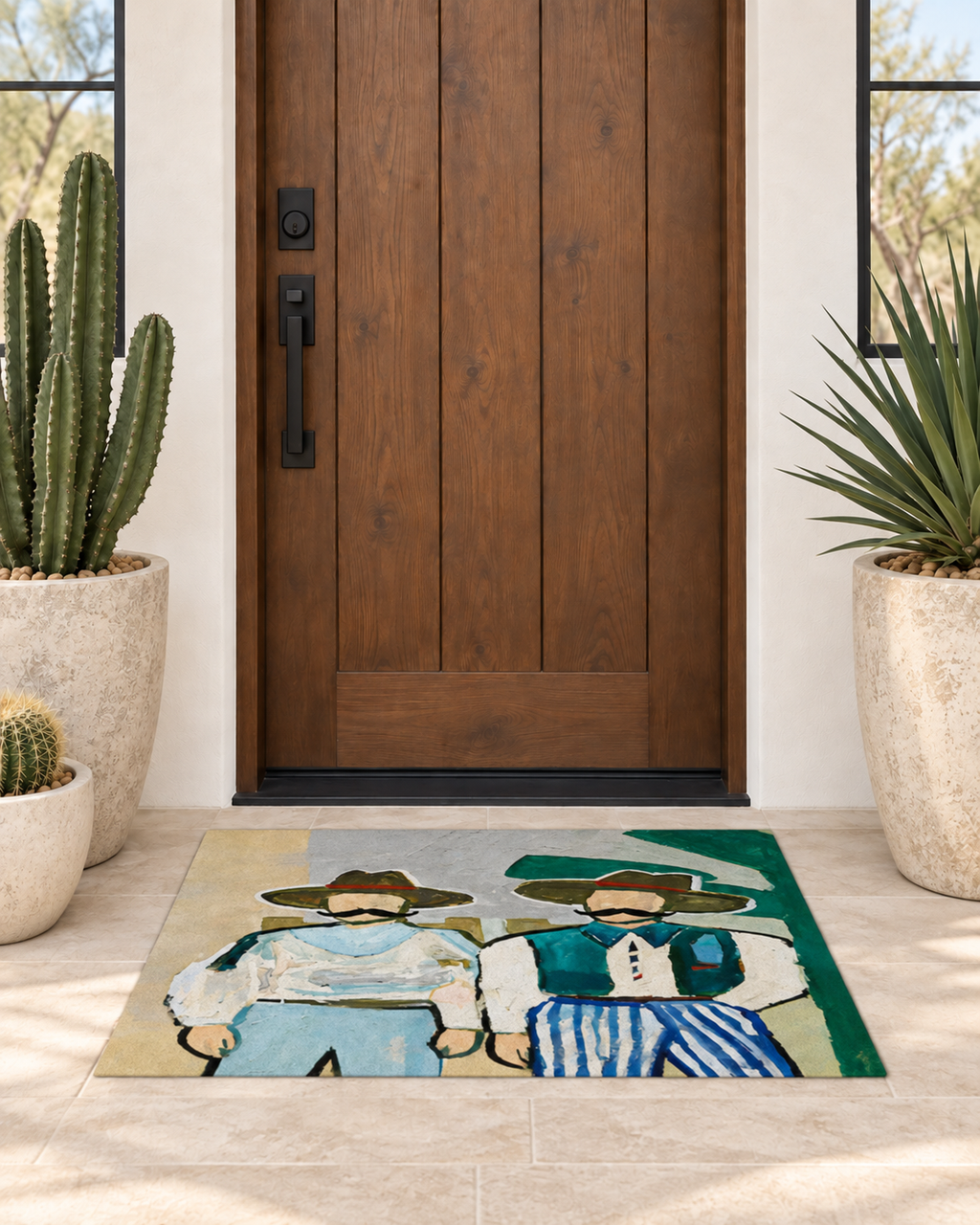 Side by Side Cowboy Welcome Mat
